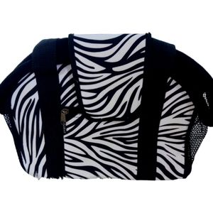 Alfagear small zebra animal print little animal carrier nice with Velcro closure